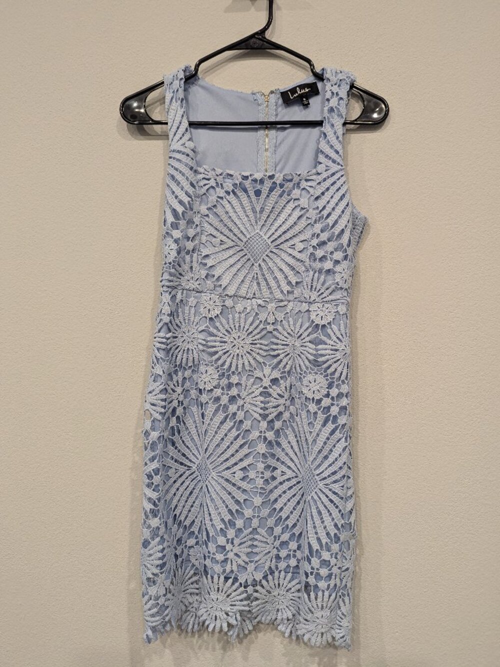 Lulus Heart Strings Light Blue Lace Mini Dress - Size Small